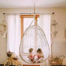 Knotted Melati Hanging Chair Boho Living Room Hanging Chair Nursery Decor Inspiration
