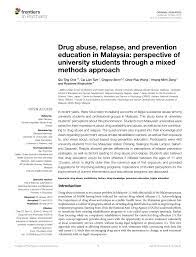 We aim to make malaysia the education destination of. Pdf Drug Abuse Relapse And Prevention Education In Malaysia Perspective Of University Students Through A Mixed Methods Approach