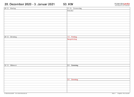 Kalender 2021 mit kalenderwochen + feiertagen: Wochenkalender 2021 Als Pdf Vorlagen Zum Ausdrucken