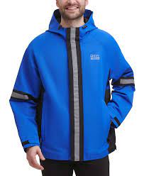 Dkny Men S Tech Regular Fit Colorblocked Hooded Rain Jacket Reviews Coats Jackets Men Macy S