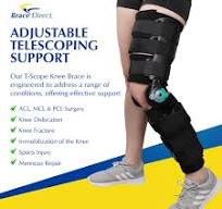 Brace Direct Post Op ROM Hinged T-Scope Knee Brace - Complete Support for  Surgery & Injury Recovery