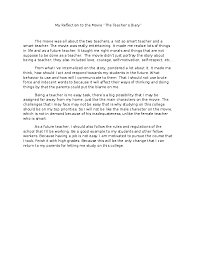 Doc My Reflection To The Movie Teacher S Diary Val Nicolle Munoz Academia Edu