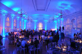 Colony Hall In Blue Uplighting Staten Island Ny To Learn More About Our Lighting Options Visit Our Website Or Giv Event Lighting Wedding Lights Party Lights