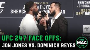 Jon jones says dana white is scared not him, after ufc 260 francis ngannou vs. Jon Jones Vs Dominick Reyes Face Off Ufc 247 Press Conference Youtube