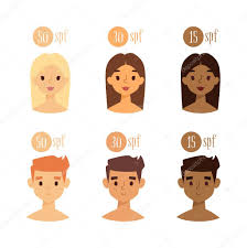 Vector Faces With Skin Tone Spf Stock Vector Adekvat