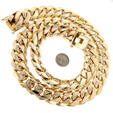 Solid 14k yellow gold cuban miami link chain necklace unisex , real italian 14k gold chain for men and women, 14k gold chain. 1 5 Kilo Miami Cuban Link Chain 14k Solid Gold Necklace For Men 100377