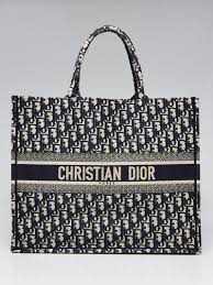 Dior book tote bag new shopper handbag handle bag. Christian Dior Blue Oblique Canvas Book Tote Bag Yoogi S Closet