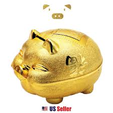 It is highly suggested to save up our extra money all around the globe. Gold Pig Good Luck Lucky Coin Bank Piggy Bank For Year Of The Pig Money Saving Ebay
