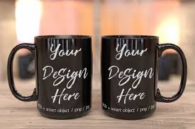 Download Two Black Coffee Mug Mockup Two Blank Coffee Cup Mock Up Etsy Black Coffee Mug Mug Template Mugs