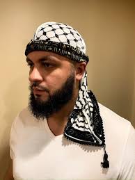 White and Gold Mens Turban