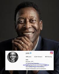 Edson arantes do nascimento (brazilian portuguese: á¡•á µ á¡ƒ á¡ ð¡ On Twitter Pele Bore Dude Upgraded His Insta Bio Messi Ronaldo Triggered The Old Man