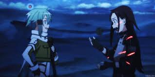Kirito Holding A Bomb Lol Best Sinon And Kirito Scene Anime Crossover Kirito Sword Art