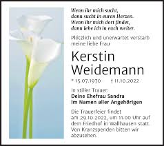 Traueranzeigen von Kerstin Weidemann
