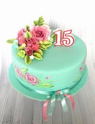 Beautiful Happy Birthday Cake Images For Her Hand Painted Cake With Flowers For A Very Special Girl Who Never Knows What She Wants On Her Birthday Cake So It S Alw 15th Birthday Cakes Cake 15th Birthday