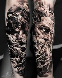 Poseidon Tattoo Greek Tattoos Arm Tattoos For Guys Tattoos For Guys