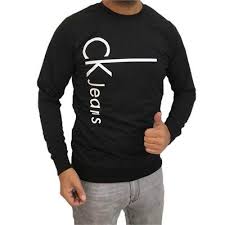 Ck Jeans Erkek Baskili Fit Sweatshirt Siyah Fit Erkek Sweatshirt Kapsonlular