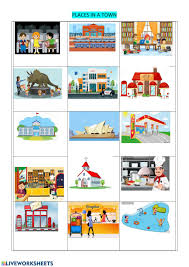 Places In A Town Interactive Worksheet