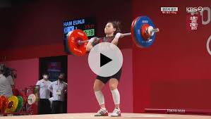 함은지는 26일 일본 도쿄 국제포럼에서 열린 2020 도쿄올림픽 역도 여자 55㎏급 a그룹 경기에서 인상 85㎏, 용상 116㎏, 합계 201㎏으로 7위를 했다. F5qjbnvwiztfvm