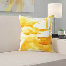 Make room for luxe style with gold pillow cases. East Urban Home Spring Light Yellow Throw Pillow Wayfair