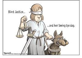 Blind Justice Painting Law Chucks Cartoon Seeing Eye Dog Art