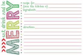 Printable Holiday Recipe Card Recipe Cards Template Christmas Recipe Cards Holiday Recipe Card Template