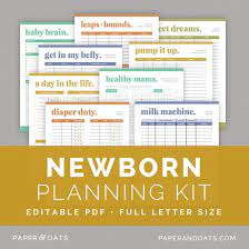 Newborn Planning Kit Baby Planner New Mom Planner Baby Etsy Baby Planner Baby Tracker Mom Planner