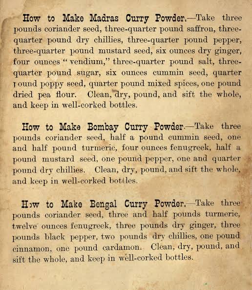 Curry powder history and origin