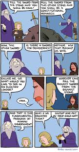 See That Sword For A Democratic Republic Let S Slowly Push It Back Into The Stone Funny Comics Smbc Comics Funny Memes