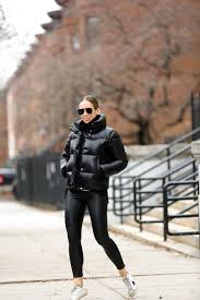 An All Black Winter Outfit Black Puffer Jacket Brooklyn Blonde Winter Fashion Casual Puffer Jacket Outfit Winter Outfits