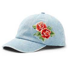 Rose Embroidery Cap 20 Liked On Polyvore Featuring Accessories Hats Embroidered Hats Denim Cap Rosebud Embroidery Cap Rose Embroidery Embroidered Hats