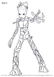 Learn How To Draw Groot From Avengers Infinity War Avengers Infinity War Step By Step Drawing Tutorials Marvel Drawings Avengers Drawings
