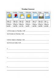 Weather Forecast With First Conditionals Weather Vocabulary Vocabulary Worksheets Worksheets