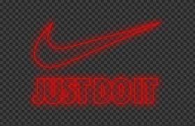 Hd Nike Just Do It Neon Red Outline With Tick Logo Png Citypng Just Do It Outline Neon