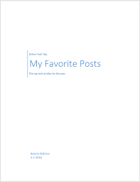 Add A Cover Page To A Word Document