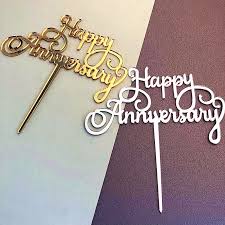 Free shipping on orders over $25 shipped by amazon. Happy Anniversary Acrylic Cake Topper Gold Silver Cupcake Topper For Wedding Anniversary Valentine S Day Party Cake Decorations Cake Decorating Supplies Aliexpress