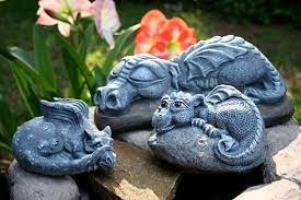Dragon Garden Statue Big Sleeping Daphne Is So Adorable Dragon Garden Dragon Statue Dragon Decor