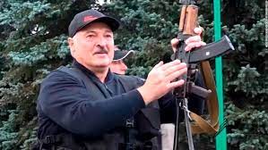 This opens in a new window. Alexander Lukashenko Flies Over Belarus Protests In Helicopter Brandishing A Rifle Cnn