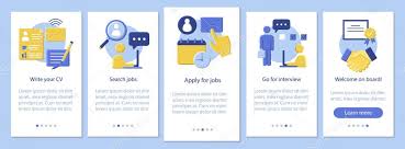 A store for salesforce cloud applications & services. Job Search Onboarding Mobile App Page Screen Vector Template Write Cv Apply Interview Get Work Employment Flat Design Website Instructions Ux Ui Gui Smartphone Interface Cartoon Concept Premium Vector In Adobe
