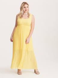 Pleated Chiffon Maxi Dress Yellow Plus Size Dresses Yellow Maxi Dress Pleated Maxi Dress