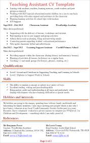 Teaching Assistant Cv Template Tips And Download Cv Plaza