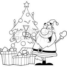 Black And White Santa Putting Gifts Under The Tree Clipart Commercial Use Gif Png Eps Svg Clipart 377785 Graphics Factory Perfect for those looking for images of a black santa claus for. tree clipart commercial use gif png