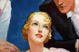Art Deco Oil Painting of Katharine Hepburn by 1920's Illustrator Jay Hyde  Barnum