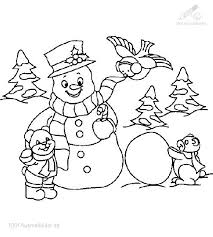 1001 Ausmalbilder Jahreszeit Winter Schneemann