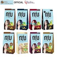 Ada lima warna nyu crème hair colour yang bisa dipilih sesuai sama gaya dan keinginan si rambut. Pewarna Rambut Alami Nyu Cream Hair Colour Box 8 Varian Warna 01 Shopee Indonesia
