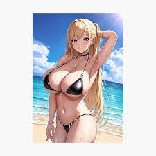 Ecchi sexy huge boobs beach bikini anime girl oppai