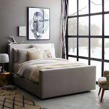 Urban Bed Yarn Dyed Linen Weave Contemporary Bedroom Furniture Modern Upholstered Beds Luxury Bedroom Inspiration