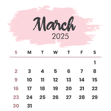 Calendario Marzo 2025 PNG Transparent Images Free Download | Vector Files |  Pngtree