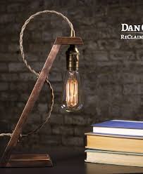 The Lean Lamp Desk Lamp Edison Light Wooden Edison Lamp Edison Lighting Lamp Desk Lamp