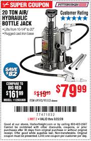 Use harbor freight coupons to get 20% discount. Pittsburgh Automotive 20 Ton Air Hydraulic Bottle Jack For 79 99 Bottle Jacks Harbor Freight Tools Lifted Trucks