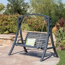 Tulip Outdoor Larch Wood Porch Swing Gray Porch Swing With Stand Porch Swing Patio Swing